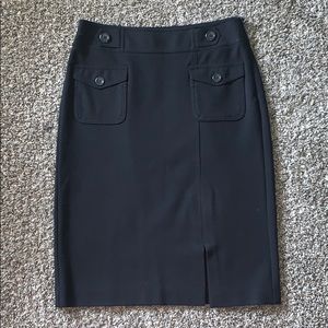 ANN TAYLOR Black Utility Pencil Skirt Below Knee